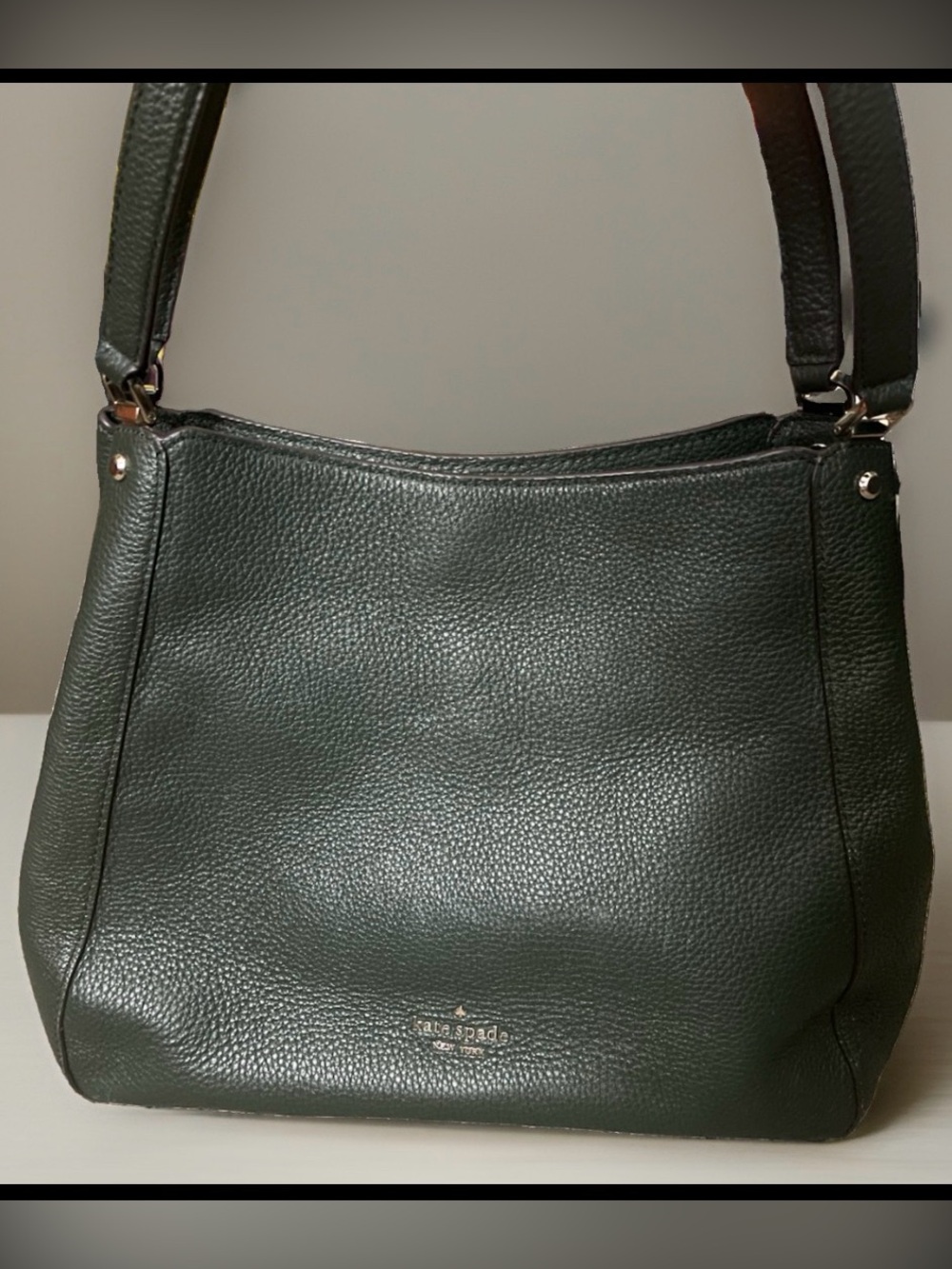 Kate Spade Leila medium 3 compartment bag dark green